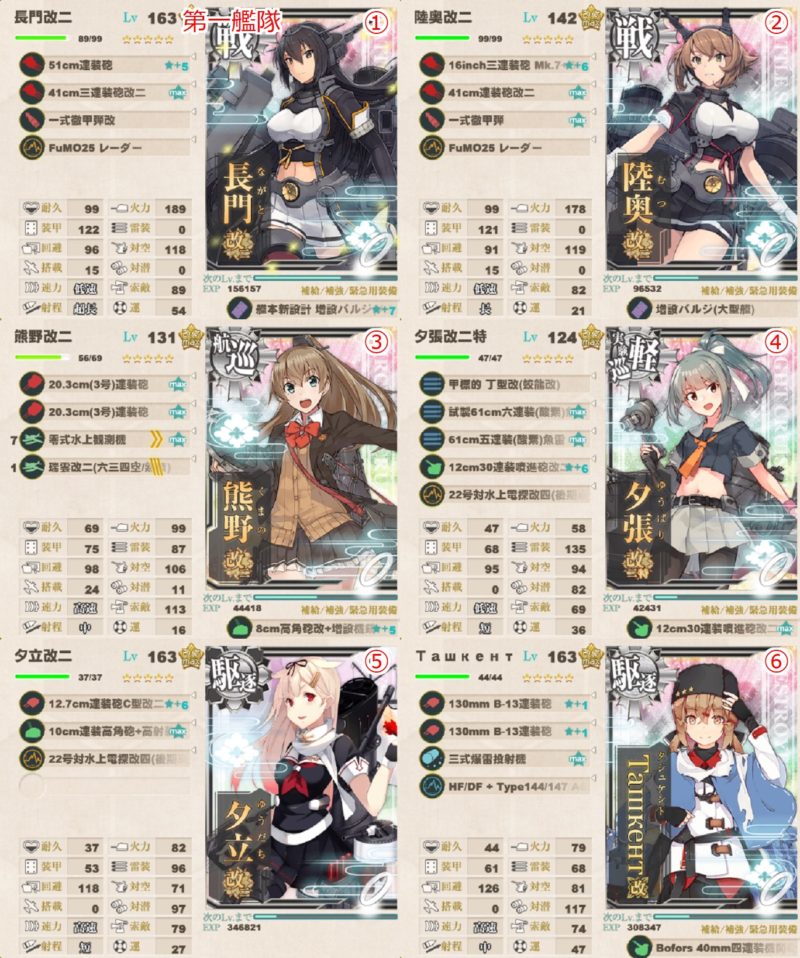 5-5 戦艦2・航巡1・軽巡1・駆逐2